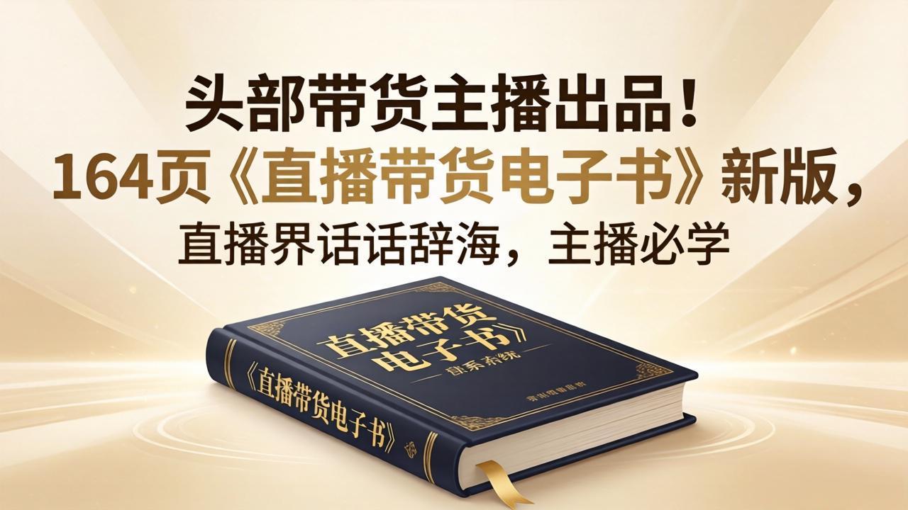 新手直播带货必备|头部主播亲编 164 页电子书,全套万能话术,照着用就能出单-米多多云网创