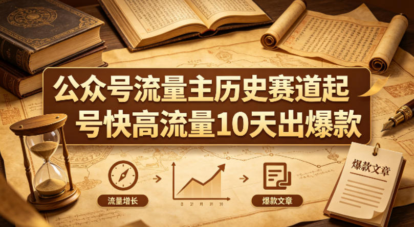公众号流量主历史赛道拆解,起号快 + 高流量,小白照做 10 天也能迎来爆款-米多多云网创