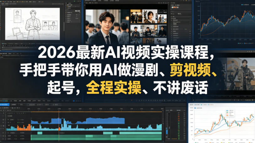2026 精选 AI 视频实操课程,手把手带你用 AI 做漫剧、剪视频、起号,全程实操专注落地-米多多云网创