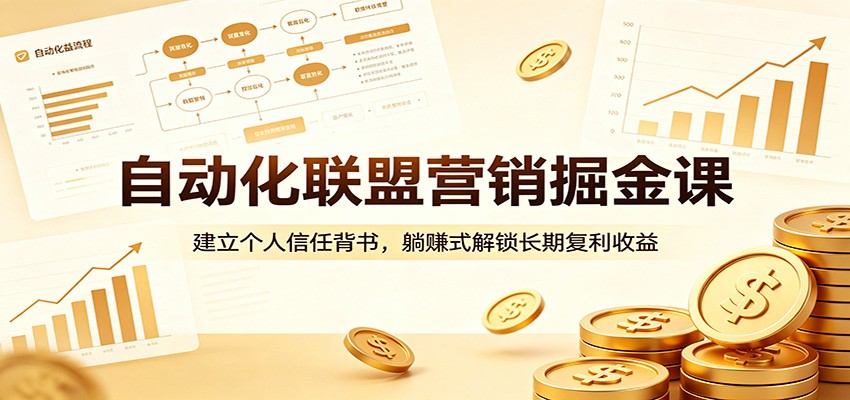 自动化联盟营销掘金课:构建个人信任背书,轻资产解锁长期复利收益-米多多云网创