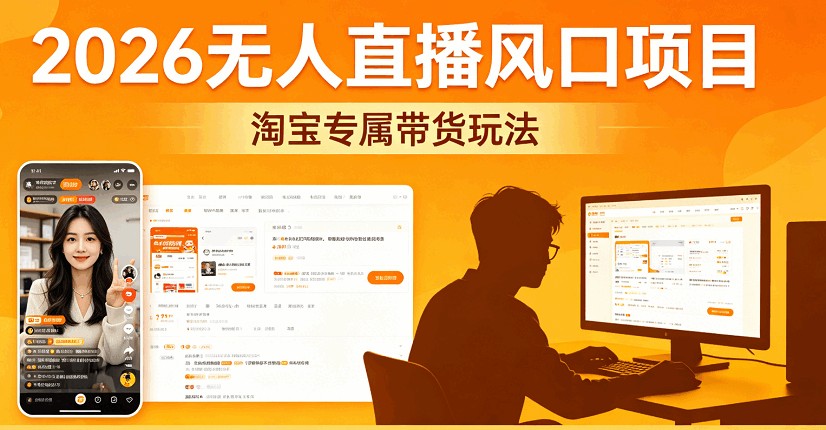 2026 无人直播风口项目|淘宝专属带货玩法,防封合规不违规,操作无脑,单人轻松日入 1k+-米多多云网创